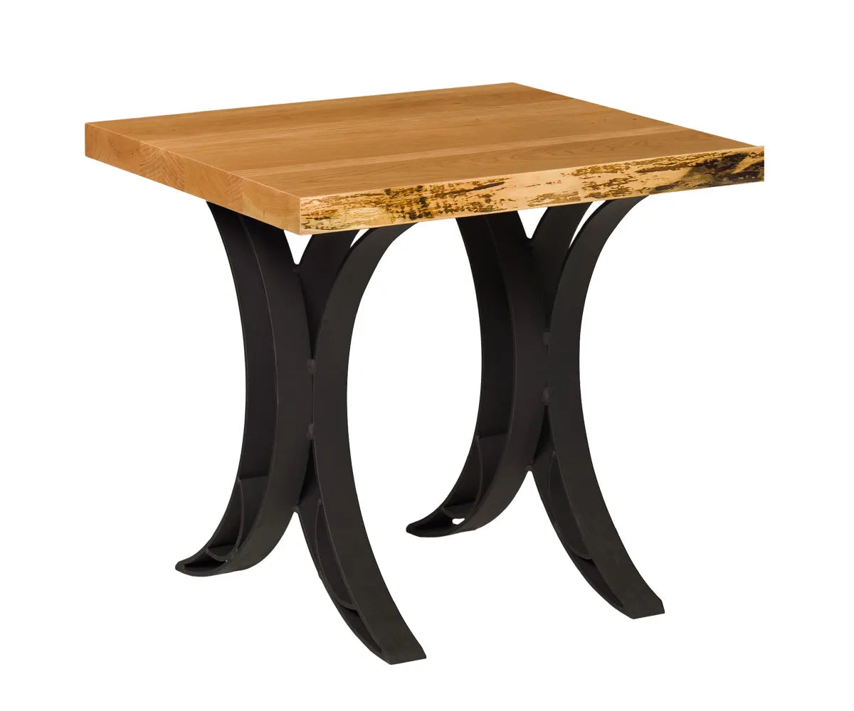 Live Edge Double Curve End Table