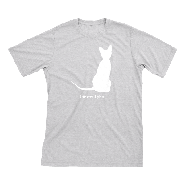 I Love My Lykoi | Must Love Cats® White On Heathered Grey Short Sleeve T-Shirt-Must Love Cats® T-Shirts-The Official Website of Jewelry Candles - Find Jewelry In Candles!