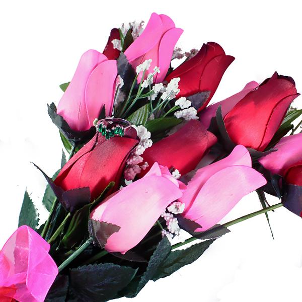 Pink & Red Bouquet | Cash Roses®-Cash Roses®-The Official Website of Jewelry Candles - Find Jewelry In Candles!