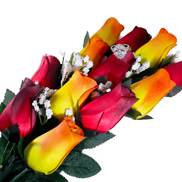 Red & Orange Yellow Ombré Bouquet | Jewelry Roses®-Jewelry Roses®-The Official Website of Jewelry Candles - Find Jewelry In Candles!