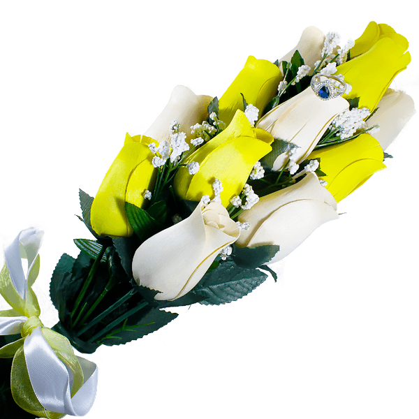 Cream & Yellow Bouquet | Jewelry Roses®-Jewelry Roses®-The Official Website of Jewelry Candles - Find Jewelry In Candles!