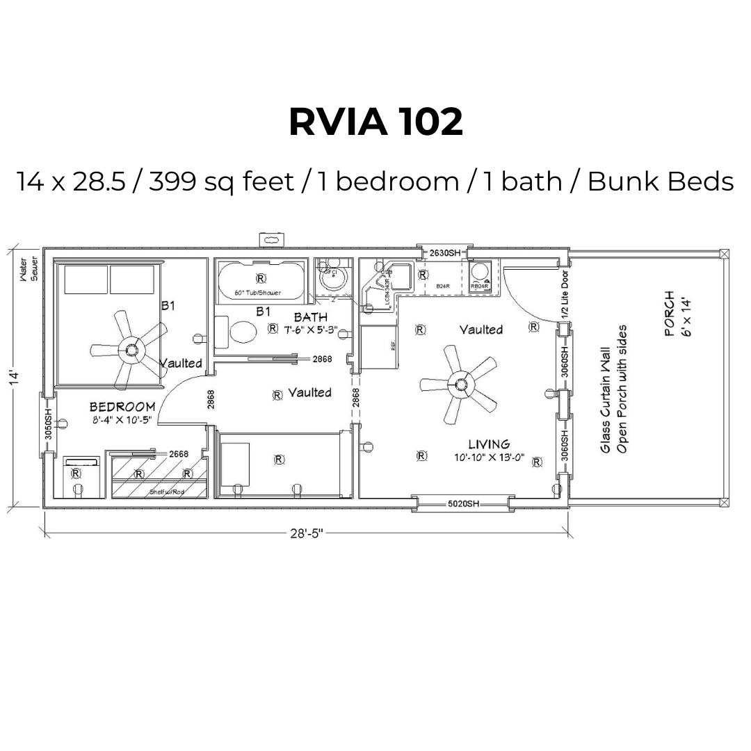 Modern RV Park Model Cottage (RVIA certified) (SOUTH CAROLINA PRICING)