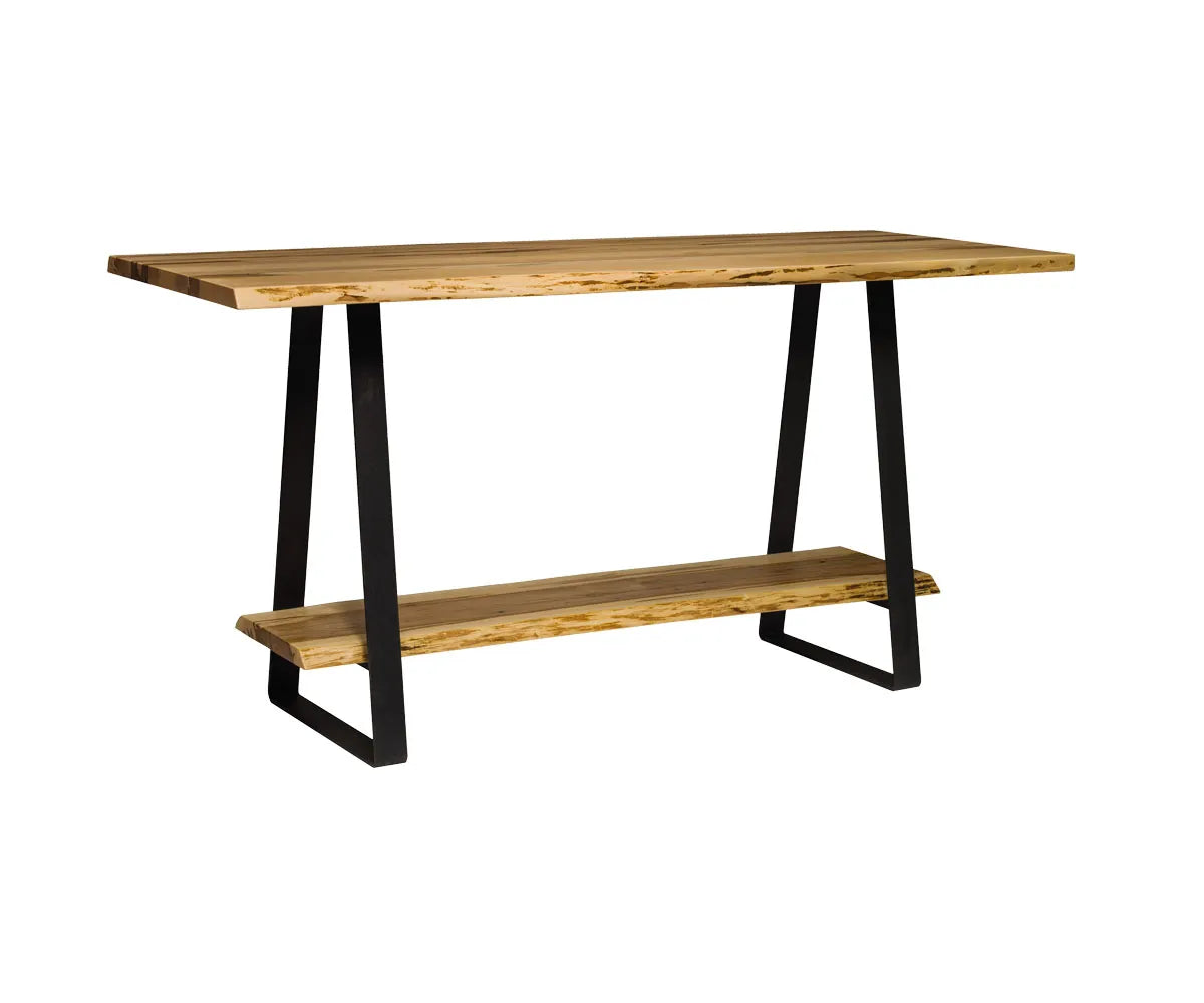 Live Edge Counter Table with Stirrup Base