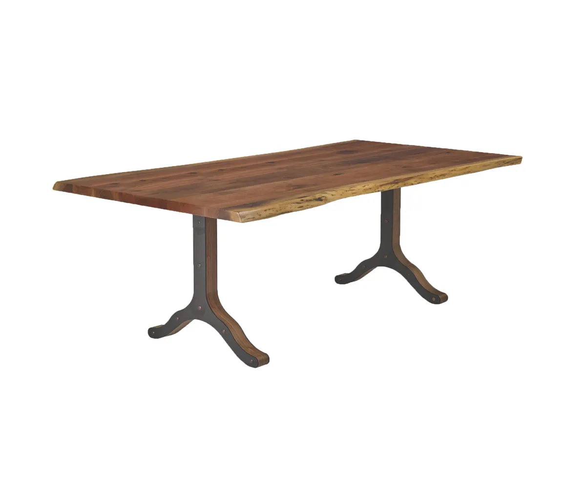 Live Edge Dining Table with Strada Base