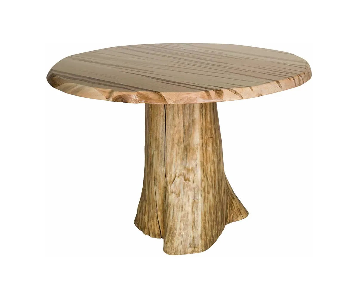 Faux Live Edge Round Stump Table