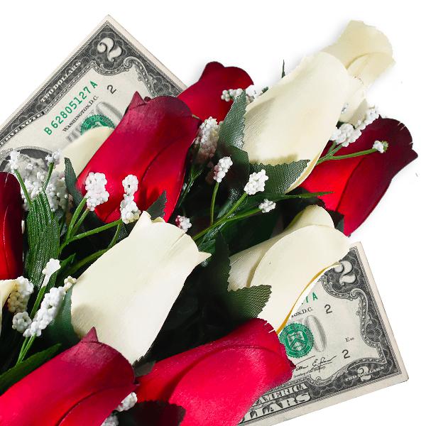 Cream & Red Bouquet Cash Roses – Amish Made Furniture